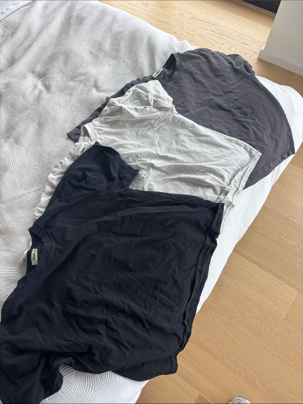 crop hill tee - Black, Light Gray, Charcoal (3-Pack)